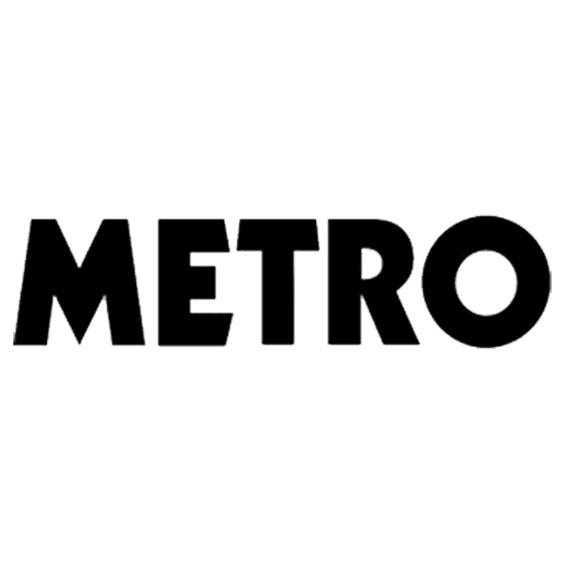 Logo for the Metro newspaper, where Amy's School Cake recipe was shared.
